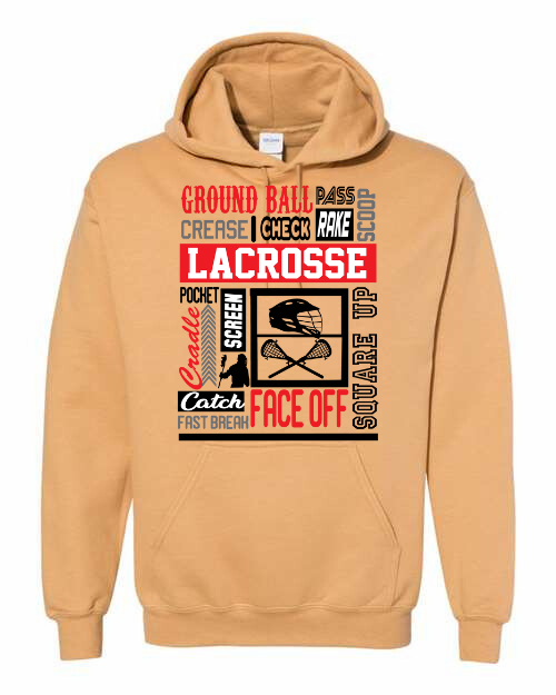 Lacrosse Hooded Sweatshirt 7- Free Shipping!